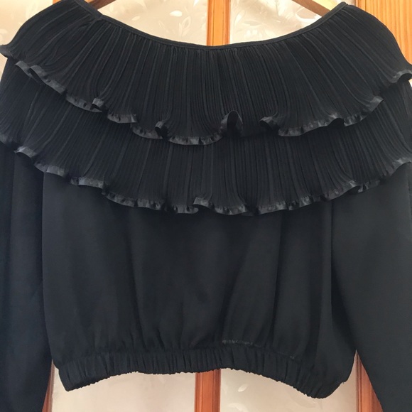 Tops - VTG Georgette black blouse